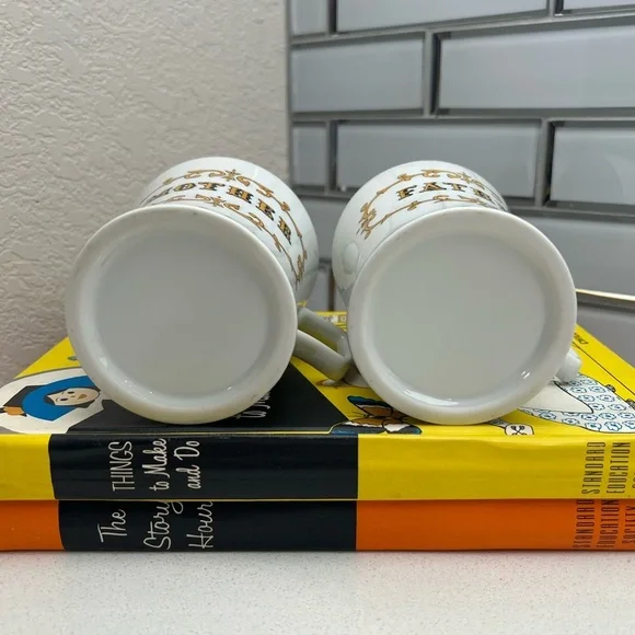 Vintage Mother Father Mugs Cups Porcelain - Picture 7 of 12